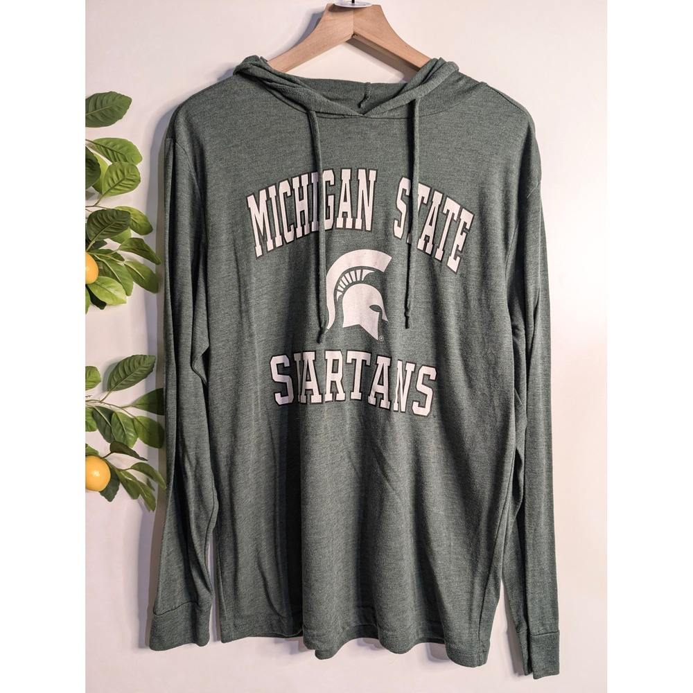 Colosseum Men's Michigan State Lightweight Hooded Shirt Sz L